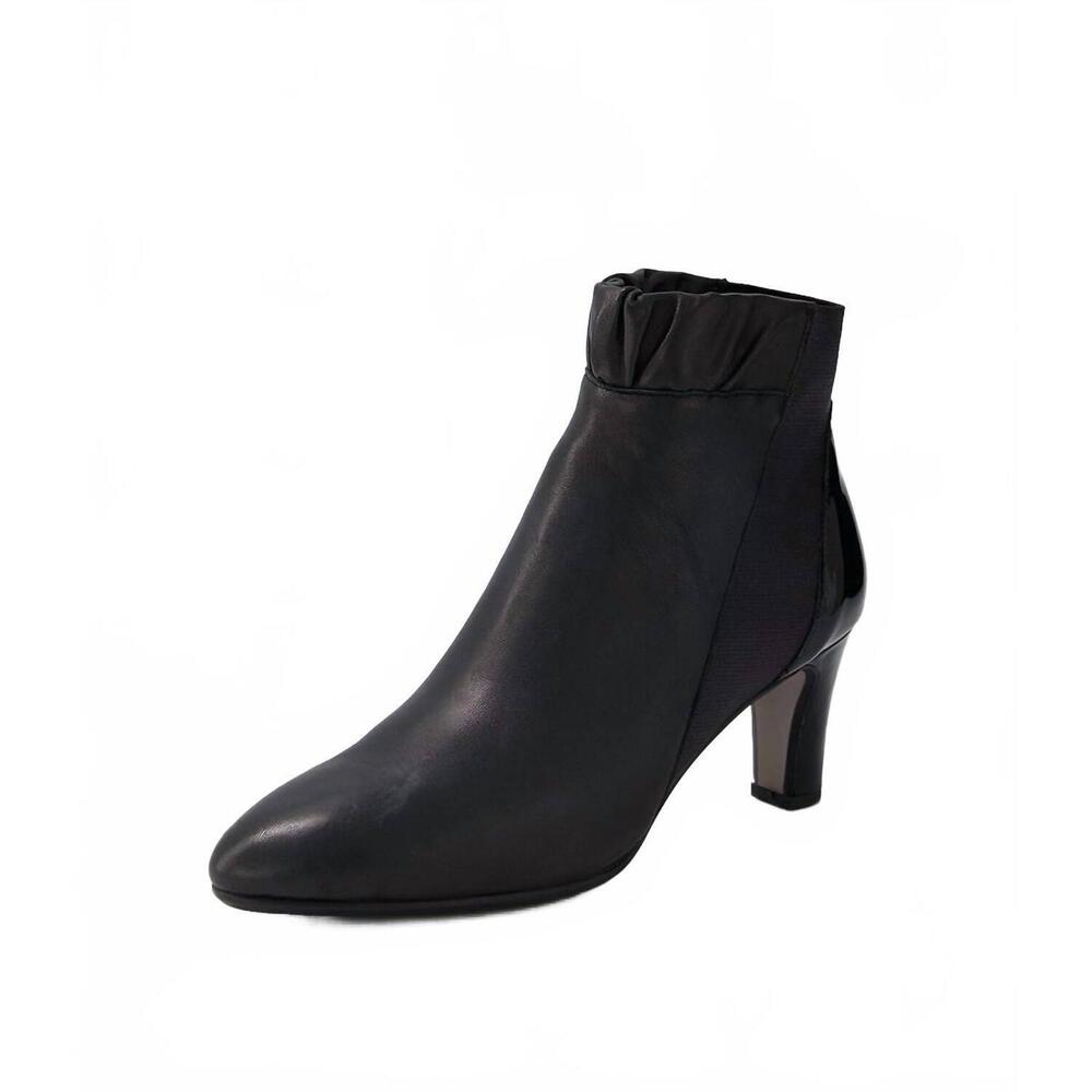 NEW DJANGO & JULIETTE women's taysie patent leather boots in black